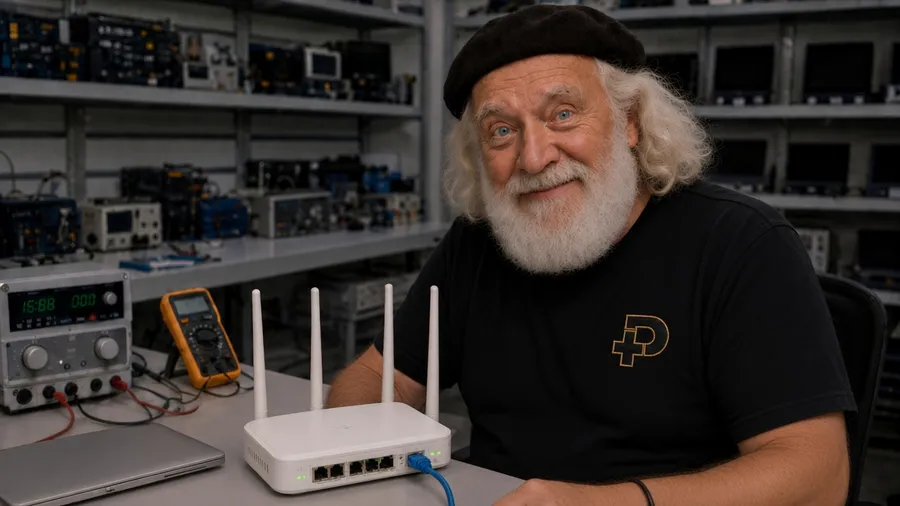 Уста-Камень с Wi-Fi роутером на рабочем столе